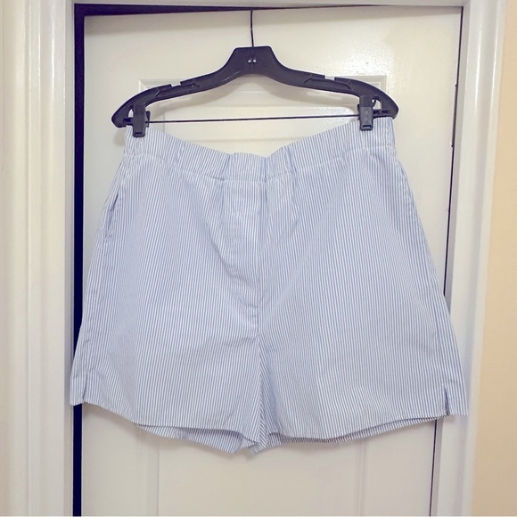 Mango oversized Blue Striped Button-Up Shirt and Shorts Set in cotton blend - Picture 5 of 14